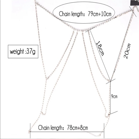 Sexy cage bra crystal Harness body chain jewelry B - Picture 2 of 5